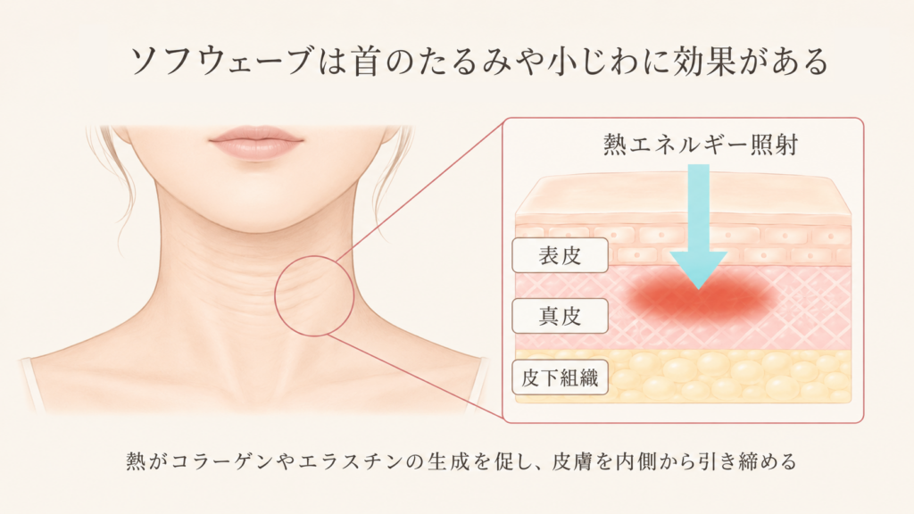 ソフウェーブは首のたるみや小じわに効果がある