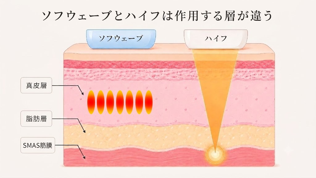ソフウェーブとハイフは作用する層が違う